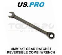 US PRO Tools 8mm 72T Reversible Ratchet Combination Spanner 12pt 3665