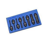 US PRO Tools 8pc 1/2" DR Impact Ball End Hex Allen Bit Sockets H5 - H19 7518