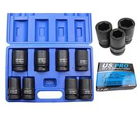 US PRO Tools 8pc 1'' Drive 6pt Deep Impact Sockets Metric 24-38mm 3509