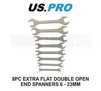 US PRO Tools 8pc Extra Flat Thin Double Open End Spanners 6 - 23mm 3875