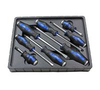 US PRO Tools 8pc Go-Through Screwdrivers Set Pozidriv & Flat Head Screwdrivers 1619