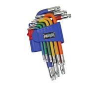 US PRO Tools 9PC Multicoloured Short Star Key Set T10 - T50 1635
