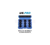 US PRO Tools 9PCS 1/2" DR Impact E-Star Sockets Female Torx E10 - E24 7522