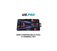 US PRO Tools Auto Wire Stripper, Cutter, Terminal Crimper & Terminal Set 6830