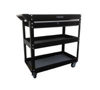 US PRO TOOLS Cart With Lockable Ball Bearing Drawer - Trolley Workstation Tool Box Cabinet in Gloss Black
