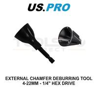 US PRO Tools External Chamfer Deburring Tools 4-22MM - 1/4" Hex Drive 7224