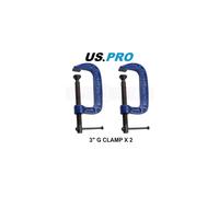 US PRO Tools G Clamp Set 75mm 3 Inch Clamps 2pc 2680