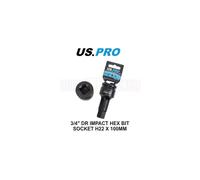 US PRO Tools H22 X 100MM 3/4" DR Impact Hex Bit Socket 3994