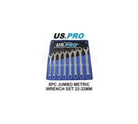 US PRO Tools Jumbo Spanners 8pc Long Reach Combination Wrench Spanner Set 22mm - 32mm 3442