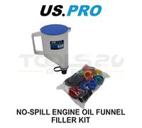 US PRO Tools No-Spill Engine Oil Funnel Filler Kit - 1.7L Funnel & 12 Adapters 5055