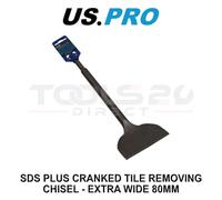 US PRO Tools SDS Plus Cranked Tile Removing Chisel - Extra Wide 80MM 7212
