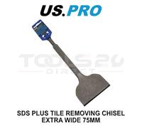 US PRO Tools SDS Plus Tile Removing Chisel - Extra Wide 75MM 7213