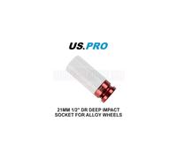 US PRO Tools Single 1/2" Dr 21mm Deep Impact Alloy Wheel Socket 3842