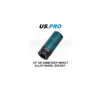 US PRO Tools Single 1/2" Dr 22mm Deep Impact Alloy Wheel Socket 3761