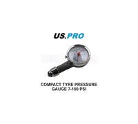 US PRO Tools Tyre Pressure Gauge 7 - 100PSI 8815