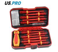 Us Pro Vde Screwdriver Set 13Pc Insulated Electricians Interchangeable 4631