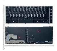 US/RU/FR/LA Laptop keyboard FOR HP for EliteBook 745 840 G5/G6 846 848 Zbook 14U HSN-I17C-4/I13C-4 I24C MT44 MT45(US backlit Silver)