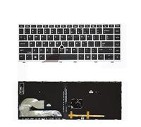 US Russian Backlit Keyboard For HP for EliteBook 840 G5, 846, G6, 745-G5-G6 Keyboards L14379-001 L14377-DH1(US Silver mouse)
