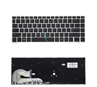 US Russian Backlit Keyboard For HP for EliteBook 840 G5, 846, G6, 745-G5-G6 Keyboards L14379-001 L14377-DH1(US Silver No Backlit)