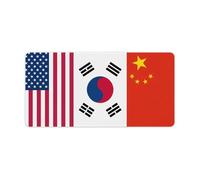 US South Korea China Flag Cute Gaming Mousepad Rubber Base Desk Mat for Home Office Laptop Computer