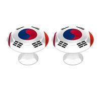 US South Korea China Flag Funny Round Cabinet Knobs Stainless Steel Drawer Pulls Decorative Door Handles