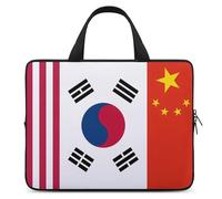 US South Korea China Flag Laptop Sleeve Bag with Handle 10inch