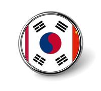 US South Korea China Flag Round Lapel Pin Button Brooch Tie Badge Elegant Hat Clothing Jewelry Accessories