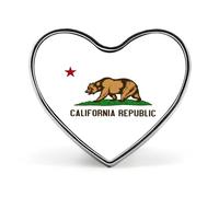 US State California Flag Custom Brooch Pin Heart Lapel Pins Tie Suit Dress Accessories for Men Women Wedding Birthday
