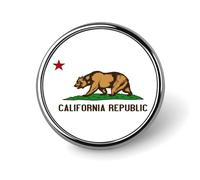 US State California Flag Round Brooch Pin Lapel Pins Tie Suit Dress Accessories for Men Women Wedding Birthday