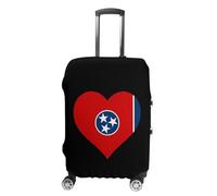 US State Tennessee Flag Heart Luggage Cover Washable Suitcase Protector Anti-Scratch Suitcase Covers Fits 18-32 Inch M