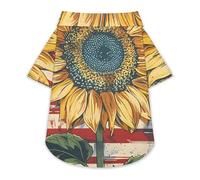 US Sunflower Flag Cute Pet T-Shirts Dog Shirt Clothes Funny Beach Pullover Cat Sweatshirt For Small Pets 3XL