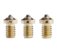 US Synthetic Diamondback Nozzles - V6 Compatible Polycrystalline Solid Diamond Tip 3D Printer Nozzles-Extrusion Efficiency-Any Filament-Long Life-Layer Adhesion, 3-Pack (1.75 x 0.4mm, 0.6mm & 0.8mm)