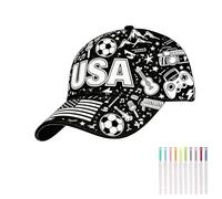 US Theme Baseball Hat with Graffiti Design | Adjustable Sunhat for Men Women Kids Outdoor Activity and Parties, Celebration and Daily Wear