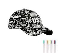US Theme Baseball Hat with Graffiti Design | Adjustable Sunhat for Men Women Kids Outdoor Activity and Parties, Celebration and Daily Wear