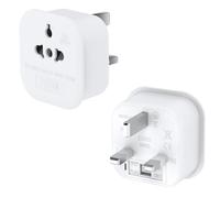 US to UK Plug Adapter 2 Pin to 3 Pin Travel Adaptor 2 Pack,13A 250V Global Appliance Converter Plug for the Visitor from USA, EU, Australia, Thailand, Canada, Japan(Type A, B, C, I, E, F, L)