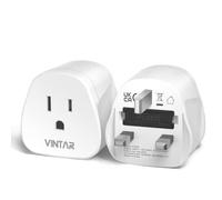 US to UK Plug Adapter, VINTAR US to UK Travel Adapter With 10A Fuse, Adapter US to UK Suitable for America, Canada, Japan and More (Type A, B), 2 Packs