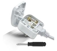 US to UK Plug Adapter with Screwdriver, USA to UK Plug Adaptor, China to UK Plug Adapter, Convert USA, Chinese, and Japanese Type A Plugs to UK Plug with Safety Fuse(13A, White)