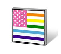 US Trans LGBTQ Flag Custom Lapel Pins Square Brooch Tie Suit Dress Accessories for Men Women Wedding Birthday