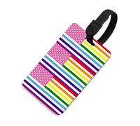 US Trans LGBTQ Flag Printed Luggage Tag Identifiers Travel Bag Tags with Name ID Label for Suitcase Backpack
