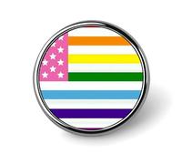 US Trans LGBTQ Flag Round Brooch Pin Lapel Pins Tie Suit Dress Accessories Wedding Birthday for Men Women