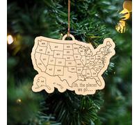 US Travel Map Christmas Ornament, DIY Custom US Travel Check Off Map Ornament, United States Travel Adventure, 50 States Bucket List Adventures, Traveling Memory, Gift for Travel Lovers, Travellers