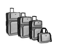 US Traveler New Yorker 4 Piece Luggage Set Expandable,Charcoal,One Size