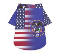 US & Utah State Flag Funny Dog Shirt Button Down Cat Clothes Top for Small Medium Large Pet
