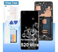 [US Version] Screen Replacement for Samsung Galaxy S20 Ultra,for Samsung S20 Ultra 5G SM-G988B SM-G988U LCD Display Touch Digitizer Assembly with Black Frame(Incell,Not Fingerprint)