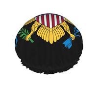 Us Virgin Islands Flag Shower Caps For Women DoubleWaterproof Hair Cap Funny Reusable Bath Hat