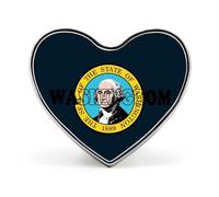 US Washington State Seal Unisex Novelty Brooches & Pins Heart Metal Lapel Badge for Clothing Shawl Hat