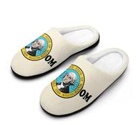 US Washington State Seal Women's Cotton Slippers Winter Warm Slip-on House Shoes with Anti-Skid Rubber Sole 9-10（40-41）
