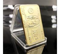 Usa 100 Dollar Bullion 24k Gold Bar American Metal Coin Golden Bars Usd With Gif