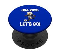 USA 2026 Let's Go Football Soccer Support 4th Of July PopSockets Adhesive PopGrip
