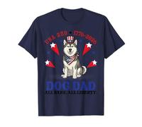 USA 250 Alaskan Malamute Dog Dad All Bark Liberty 4th July T-Shirt